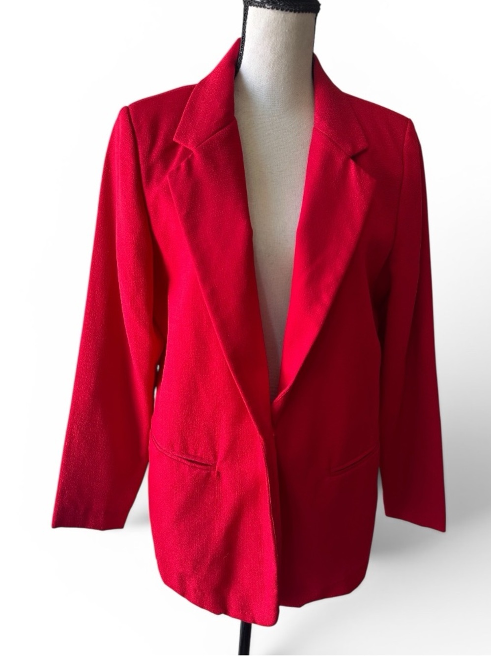 Vicki Wayne Classic Red Women's Single Buttons Blazer Jacket Size 10